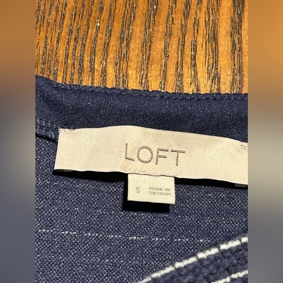 Ann Taylor Loft mini shift Dress women’s S blue white preppy coastal grandma - Picture 7 of 16